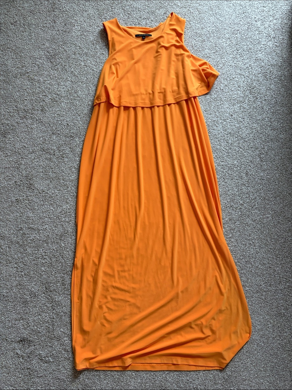 Alex Marie Bright Orange Sleeveless Maxi Dress